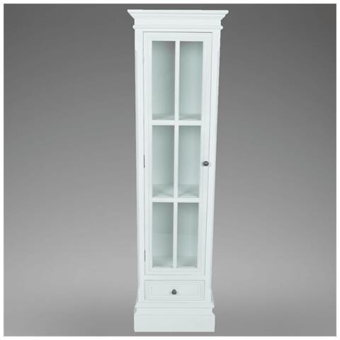 Armadietto Con Libreria Elegante Con 3 Scaffali Bianco In Legno - Foto 2