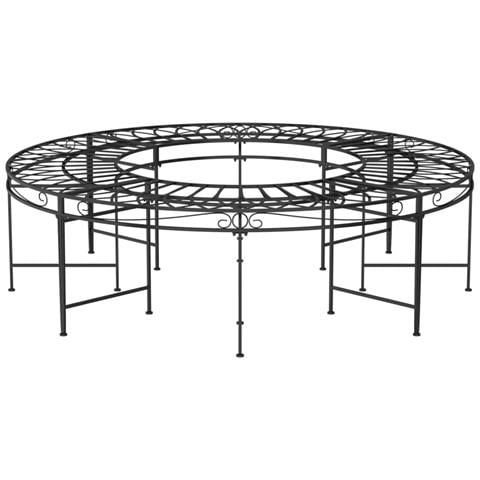 Panchina Per Albero Circolare Ø160 Cm Nera In Acciaio - Foto 2