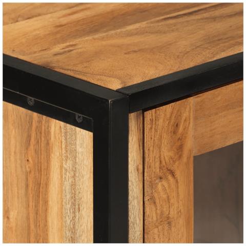 Set Mobili Da Bagno 3 Pz In Ferro E Legno Massello Di Acacia - Foto 8