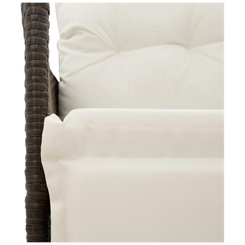 Divano Giardino Reclinabile 2 Posti Tavolino Marrone Polyrattan - Foto 9