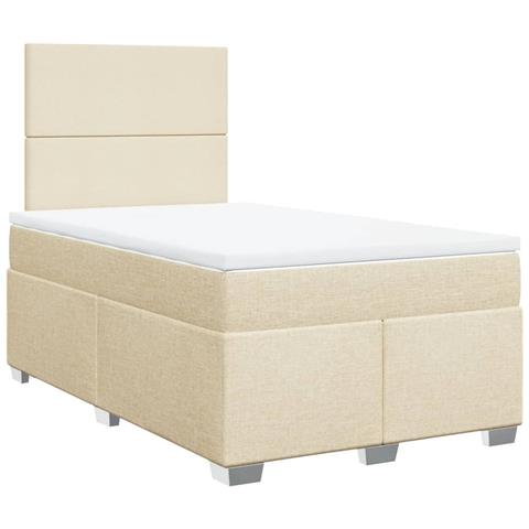Giroletto a Molle con Materasso Crema 120x190 cm in Tessuto - Foto 1
