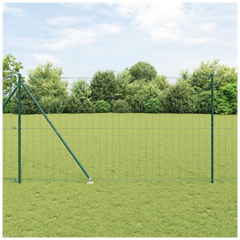 Recinzione Euro con 7 pali a spillo 1.6x10 m acciaio zincato verde - Foto 2