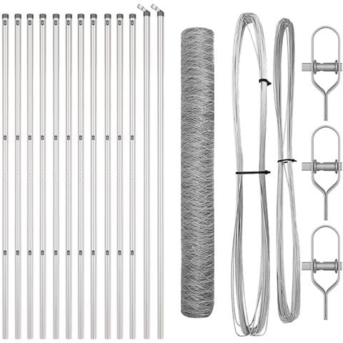 Recinzione Esagonale  1,4x25 m Acciaio Zincato, Posti per Recinzione  13 pz Ø32 mm 190 cm Acciaio Zincato - Foto 1