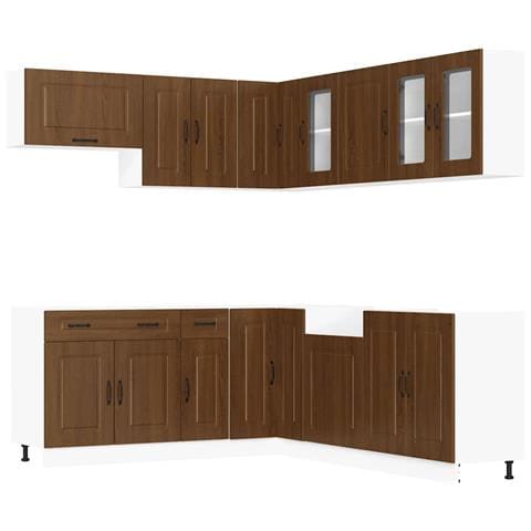 Set Mobili da Cucina 11 pz Kalmar Rovere Marrone in Truciolato - Foto 1