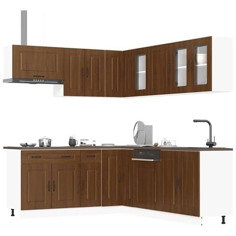 Set Mobili da Cucina 11 pz Kalmar Rovere Marrone in Truciolato - Foto 2