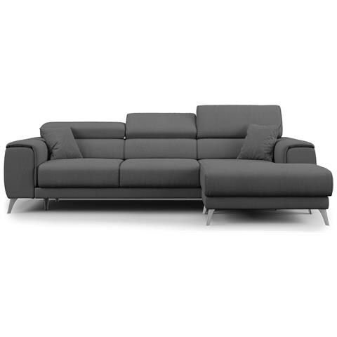 Fusion Divano Angolare In Tessuto Smacchiabile T05 Antracite - Foto 2