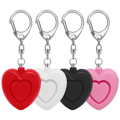Allarme Di Sicurezza Personale A Forma Di Cuore Con Luce Led - Allarme Portachiavi Di Emergenza Da 125db Black - Foto 3