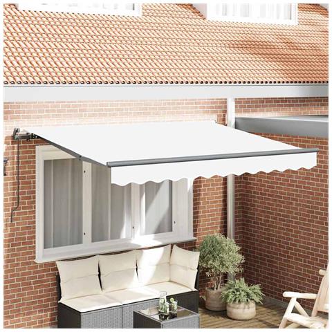 Tenda Retrattile Bianco 350 x 200 cm Poliestere e Alluminio - Foto 2