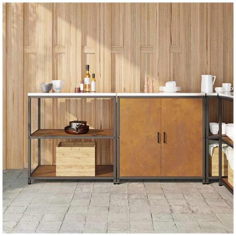 Set di Stoccaggio per Cucina 2 pcs Ruggine 180 x 50 x 92 cm - Foto 2