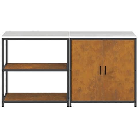 Set di Stoccaggio per Cucina 2 pcs Ruggine 180 x 50 x 92 cm - Foto 9