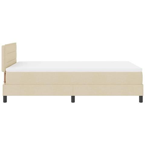 Letto a molle con materasso Crema 120 x 200 cm Tessuto - Foto 9