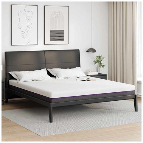 Materasso Bianco e Grigio 180 x 200 cm Schiuma - Foto 2