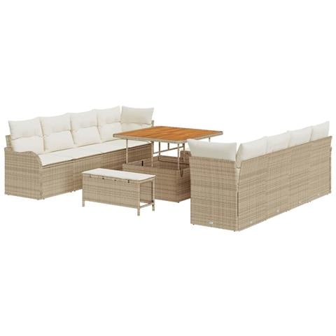 Set Divano da Giardino 11 pcs Beige e Crema 100 x 100 x 71 cm - Foto 1