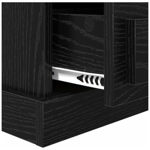 Armadio da Notte Rovere nero 43 x 36 x 60 cm Legno multistrato - Foto 9