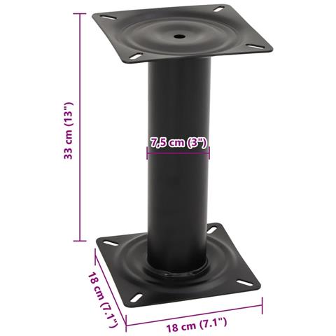 Supporto per Sedile da Barca Nero 33 cm in Acciaio - Foto 8