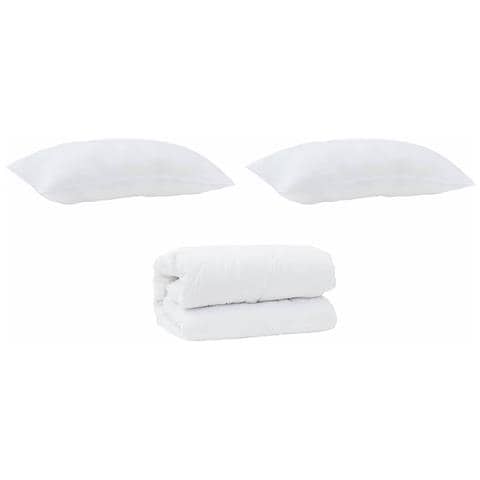 Set di piumini con cuscino 3 pcs Bianco 200 x 200 cm Microfibra - Foto 1