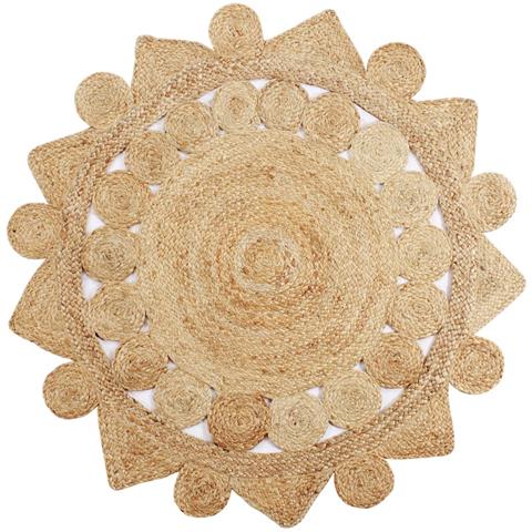 Lusso Casadino - Tappeto Lavorato A Mano In Juta Intrecciata 150 Cm - Foto 2