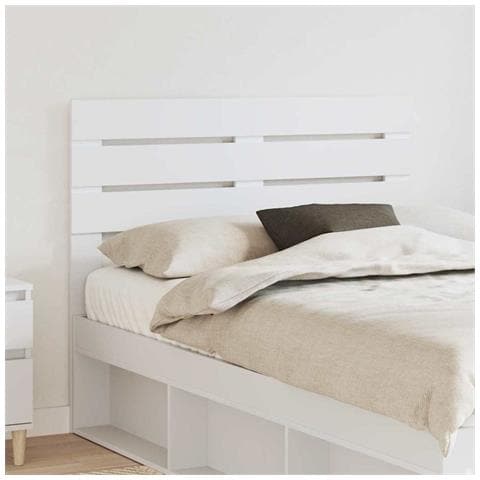 Testiera con testiera Bianco 120 cm Legno multistrato - Foto 2