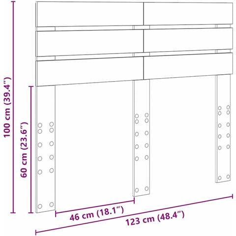 Testiera con testiera Bianco 120 cm Legno multistrato - Foto 9
