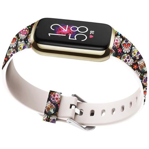 Cinturino In Silicone Con Teschi Colorati Compatibile Con Fitbit Luxe - Elegante Cinturino Di Ricambio - Foto 2