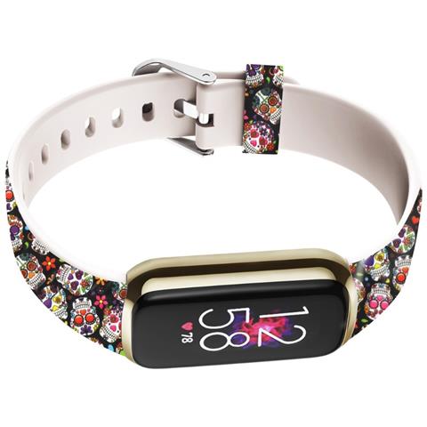 Cinturino In Silicone Con Teschi Colorati Compatibile Con Fitbit Luxe - Elegante Cinturino Di Ricambio - Foto 3