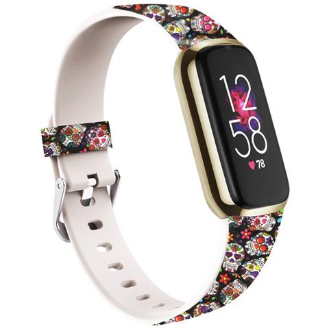 Cinturino In Silicone Con Teschi Colorati Compatibile Con Fitbit Luxe - Elegante Cinturino Di Ricambio - Foto 1