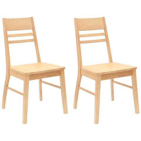Sedie da pranzo 2 pcs Naturale 43 x 54 x 89 cm - Foto 1