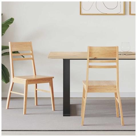 Sedie da pranzo 2 pcs Naturale 43 x 54 x 89 cm - Foto 2