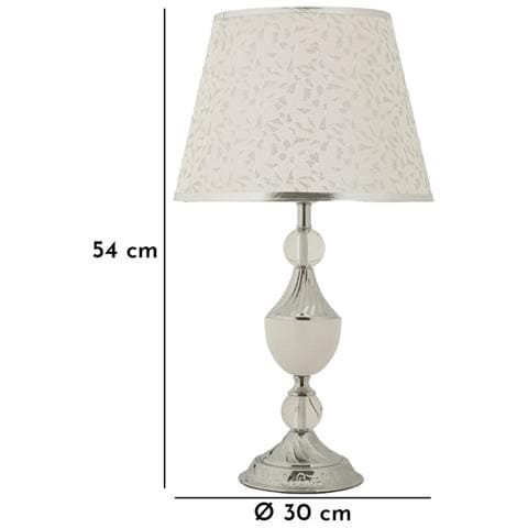 Lampada Da Tavolo Vkh907-argento-tessuto-30x30x54 Cm - Foto 7