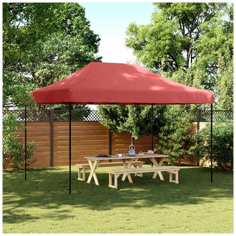 Tenda Party Borgogna 279 x 410 x 315 cm Tessuto Oxford - Foto 2
