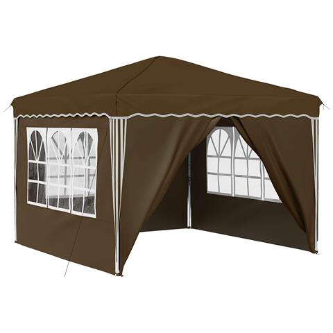 Tenda per feste a pop-up 288 x 288 x 245 cm Tortora - Foto 1