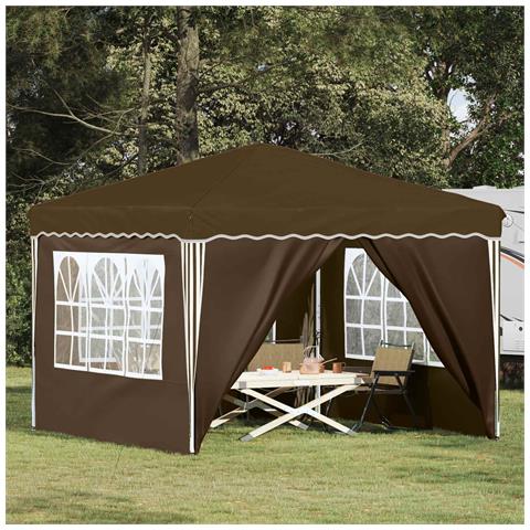 Tenda per feste a pop-up 288 x 288 x 245 cm Tortora - Foto 2