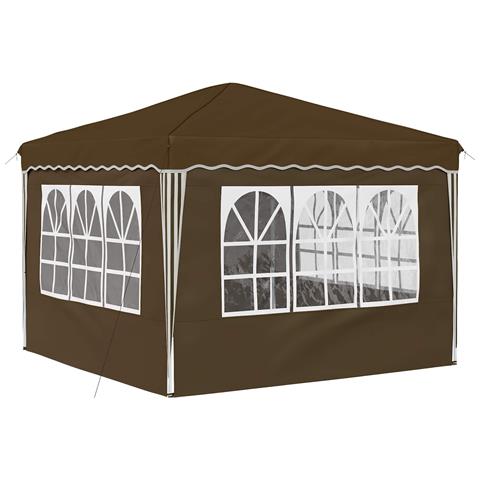 Tenda per feste a pop-up 288 x 288 x 245 cm Tortora - Foto 9