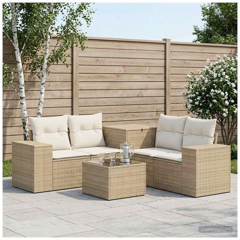 Set di divani 6 pz Beige e Bianco Crema - Foto 10