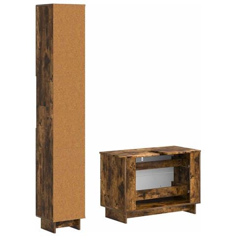 Set di Armadi da Bagno da 2 Pezzi EDE Rovere Fumo - Foto 2
