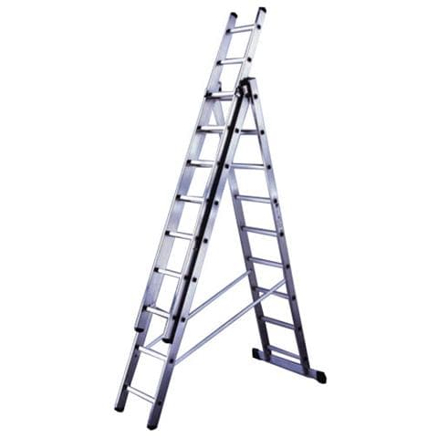 Scala combinata in alluminio a tre elementi 9 gradini - Foto 1