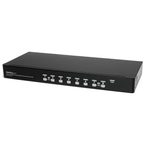 Kit Switch KVM USB montabile a rack 1U 8 porte con funzione OSD e cavi - Foto 1