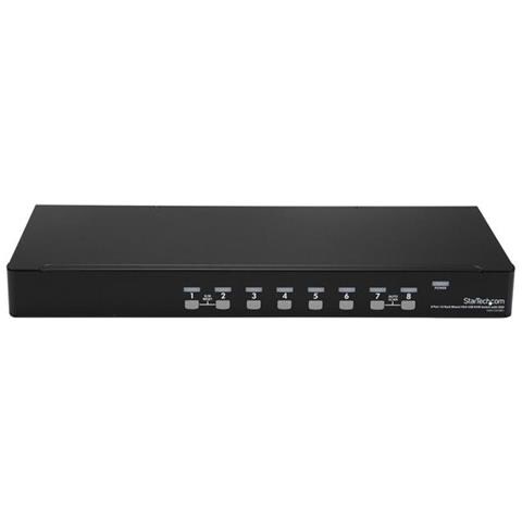 Kit Switch KVM USB montabile a rack 1U 8 porte con funzione OSD e cavi - Foto 2