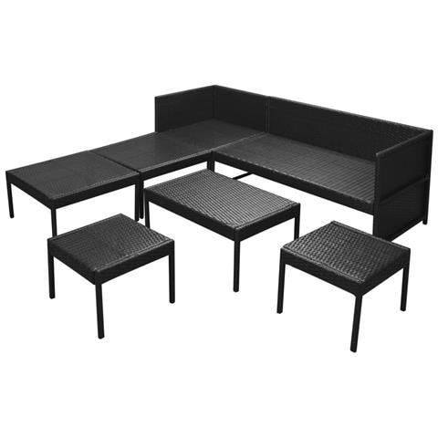 Set Divani Da Giardino 15 Pz In Polirattan Modulare Nero - Foto 8