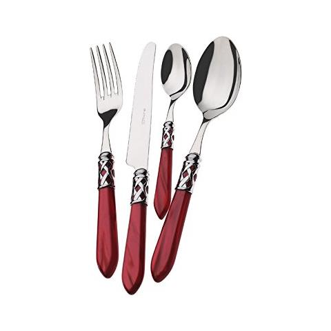 Posate Aladdin, Set 75 Pz. Scatola Gallery - Rosso Granata Cromata - Foto 1