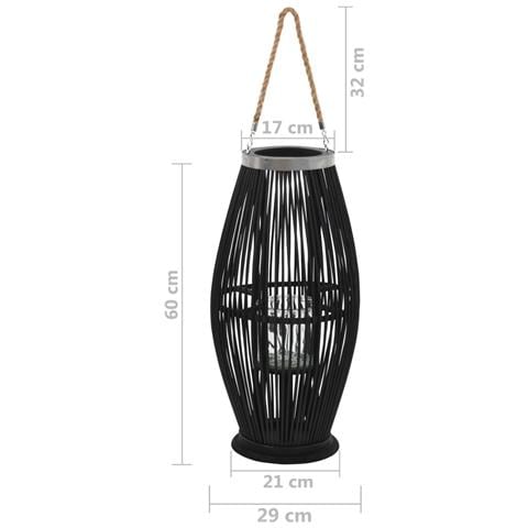 Supporto Per Lanterna A Sospensione In Bambù 60 Cm Nero - Foto 5