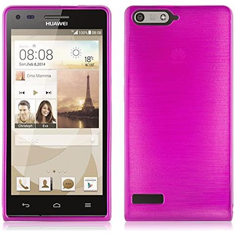 Custodia Compatibile Con Huawei P7 Mini In Rosa - Coperchio Protettivo In Silicone Tpu Flessibile Con Design Spazzolato - Foto 1