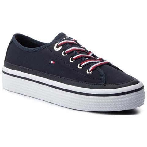 TOMMY HILFIGER - Scarpa Donna Hilfiger Flag Vulcanized Sneaker Sneakers  Midnight Fw0fw04259403.36 - ePRICE