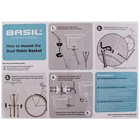 Robin, Cestino Per Bicicletta. Unisex-adulti, Argento, 10 Kg - Foto 2