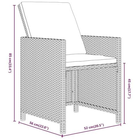 Set Da Pranzo Per Giardino 19 Pz Con Cuscini In Polyrattan Nero - Foto 2