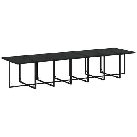 Set Da Pranzo Per Giardino 19 Pz Con Cuscini In Polyrattan Nero - Foto 8
