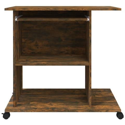 Scrivania Per Computer Rovere Fumo 80x50x75cm Legno Multistrato - Foto 8