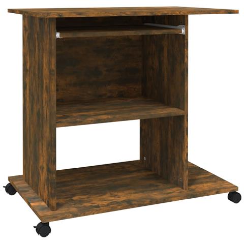 Scrivania Per Computer Rovere Fumo 80x50x75cm Legno Multistrato - Foto 1