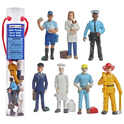 Safari Ltd People Toob Con 7 Figurine Giocattolo Di Eroi Quotidiani, Tra Cui Operaio Edile, Poliziotto, Postino, Pilota, Chef, Pompiere E Veterinario - Foto 1