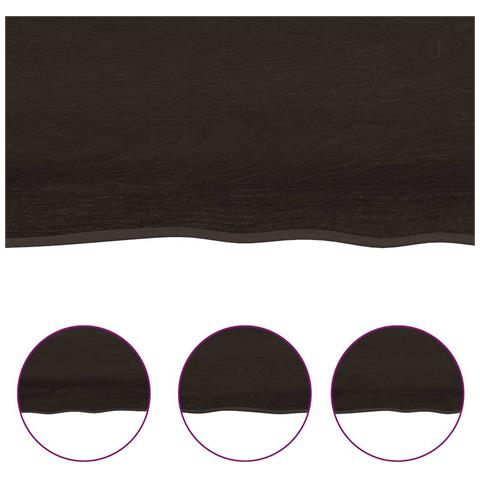 Piano Tavolo Marrone Scuro 200x60x (2-4) cm Rovere Non Trattato - Foto 9